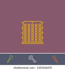 Outline building icon.Best building vector, illustrated icon for modern web and mobile design.Bonus broken key symbol