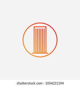 Outline building icon.gradient illustration isolated vector sign symbol