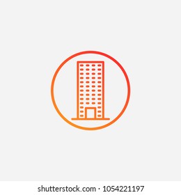 Outline building icon.gradient illustration isolated vector sign symbol