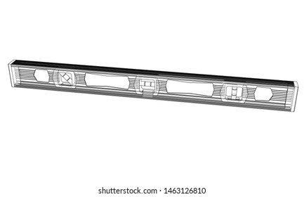 Outline building level. Vector rendering of 3d. Wire-frame style. The layers of visible and invisible lines are separated