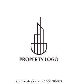 outline building property logo vector