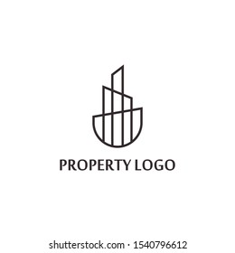 outline building property logo vector