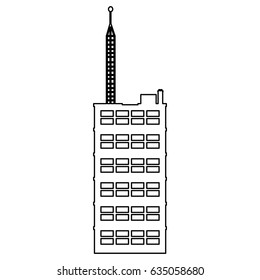 outline building skyscraper antenna communication