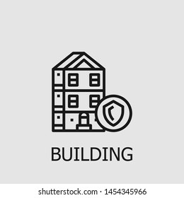 Outline building vector icon. Building illustration for web, mobile apps, design. Building vector symbol.