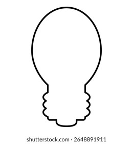 Outline bulb icon symbolizes electricity energy, light power and modern minimalist creative design.