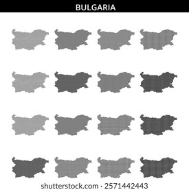 Outline of Bulgaria with a dotted texture showcasing geographic boundaries