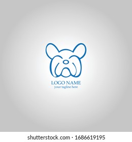 outline bulldog vector logo concept