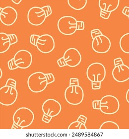 Outline Bunch of Bulb Vector Seamless Pattern illustration Design