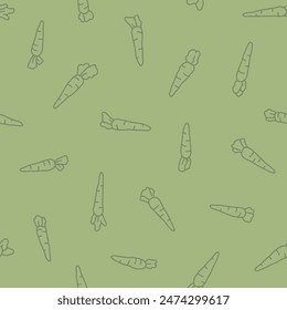 Outline Bunch of Carrot Seamless Pattern Vector illustration Design