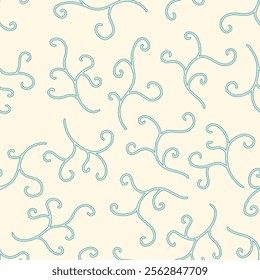 Outline Bunch of Curvy Vector Seamless Pattern illustration Design