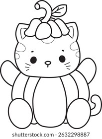 Outline of a bunch of cute cat with various activities.
Lineart of kawaii animal kitty for scrapbook and sticker.
outline of kitten wearing a pumpkin costume