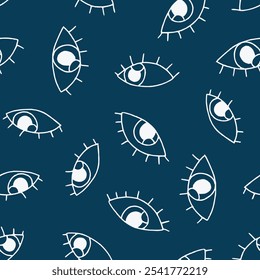 Outline Bunch of Eye Vector Seamless Pattern illustration Design