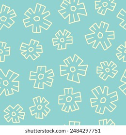 Conjunto de contorno de Vector de flores Ilustración de patrón sin costura Diseño
