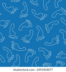 Outline Bunch of Footstep Vector Seamless Pattern illustration Design