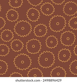 Outline Bunch of Gear Vector Seamless Pattern illustration Design