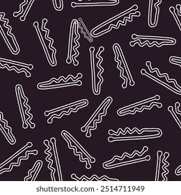 Outline Bunch of Hairpin Vector Seamless Pattern illustration Design