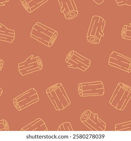 Outline Bunch of Log Vector Seamless Pattern illustration Design