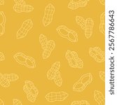 Outline Bunch of Peanut Vector Seamless Pattern illustration Design