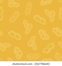 Outline Bunch of Peanut Vector Seamless Pattern illustration Design