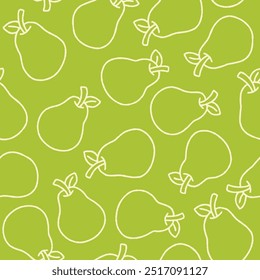 Outline Bunch of Pear Vector Seamless Pattern illustration Design
