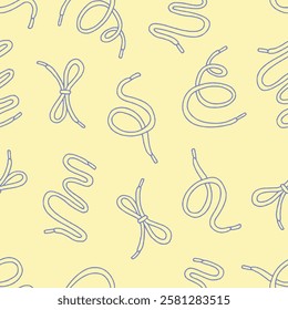 Outline Bunch of Shoelaces Vector Seamless Pattern illustration Design