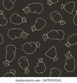 Outline Bunch of Trash Seamless Pattern Vector illustration Design