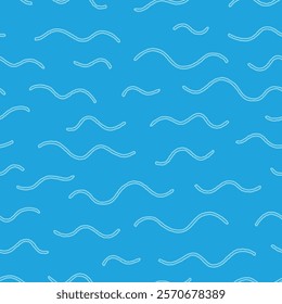 Outline Bunch of Wave Vector Seamless Pattern illustration Design