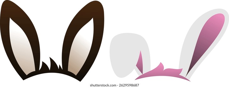 Outline bunny ears icon, with editable stroke. Rabbit ears silhouette, Easter hare pictogram.