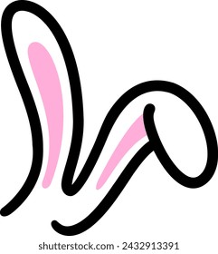 Outline bunny ears icon. Rabbit ear illustration.