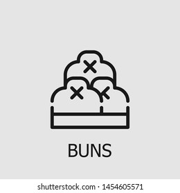 Outline buns vector icon. Buns illustration for web, mobile apps, design. Buns vector symbol.