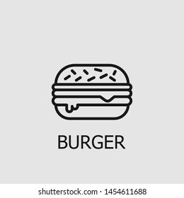 Outline burger vector icon. Burger illustration for web, mobile apps, design. Burger vector symbol.