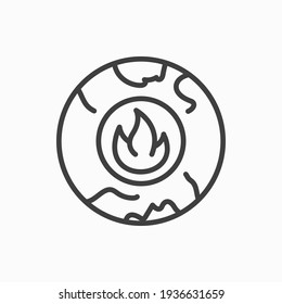 Outline burning eye  icon. Burning eye vector illustration. Symbol for web and mobile