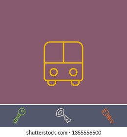 Outline bus icon.Best bus vector, illustrated icon for modern web and mobile design.Bonus broken key symbol