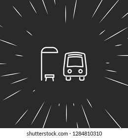 Outline bus stop icon, illustrated icon for modern web and mobile design, simple and minimal symbol of bus stop