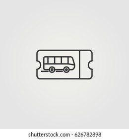 Outline bus ticket    icon illustration vector symbol