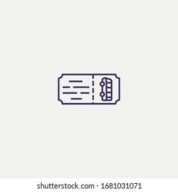 Outline bus ticket icon.bus ticket vector illustration. Symbol for web and mobile