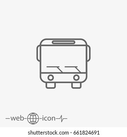 outline bus vector icon