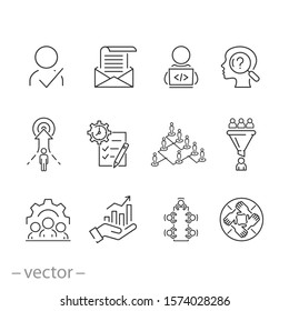 Vector Set Linear Customer Relationship Management Stock Vector ...