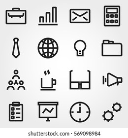 outline business icon set