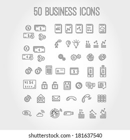 outline business icons, icon concept