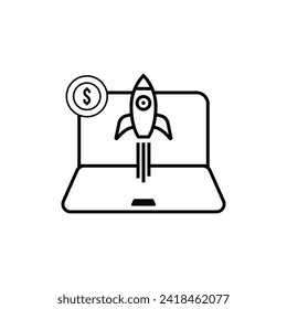 Outline business launch icon vector design