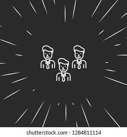 Outline businessman group icon, illustrated icon for modern web and mobile design, simple and minimal symbol of businessman group