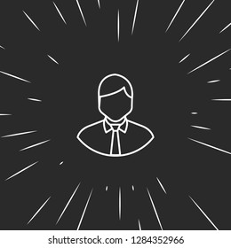 Outline businessman icon, illustrated icon for modern web and mobile design, simple and minimal symbol of businessman