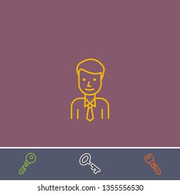Outline businessman icon.Best businessman vector, illustrated icon for modern web and mobile design.Bonus broken key symbol