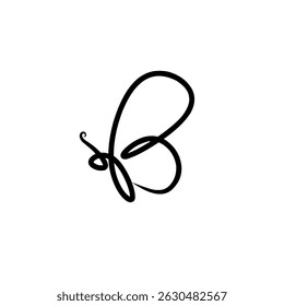 Outline butterfly icon. Vector image. simple butterfly logo.
