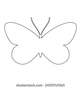 Outline of a butterfly insect. Vector graphics.