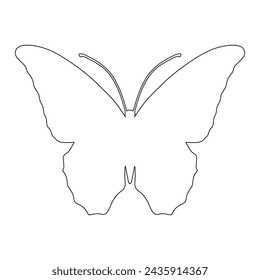 Outline of a butterfly insect. Vector graphics.
