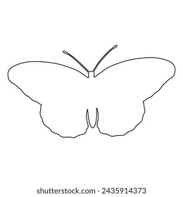 Outline of a butterfly insect. Vector graphics.