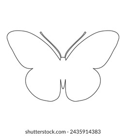 Outline of a butterfly insect. Vector graphics.