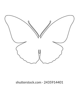 Contorno de un insecto mariposa. Gráficos vectoriales.
